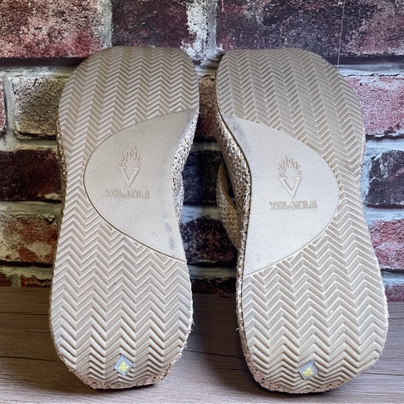Volatile Women's Audry Wedge Thong Sandals Raffia Natural, Size 9 - Picture 7 of 9